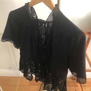 Zara Lace Peplum Blouse